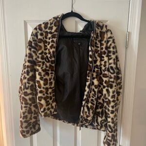 Leopard Print Bomber Jacket